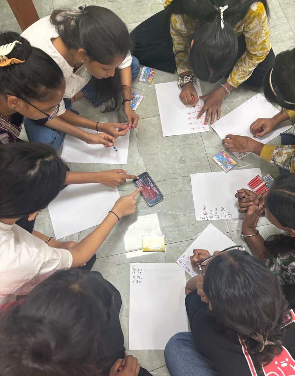 Students in a group activity during an NGO session