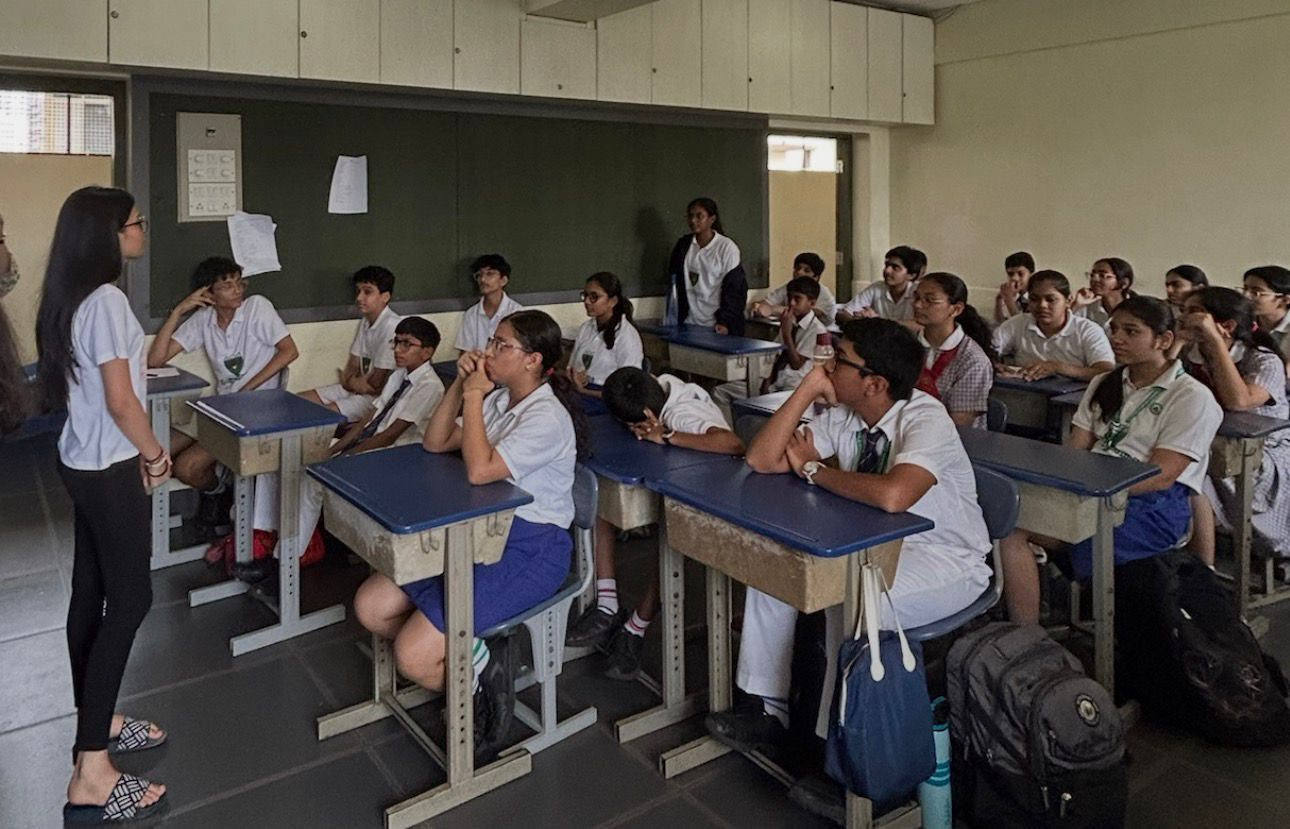 Students listening during the mental health awareness session at Greenlawns School