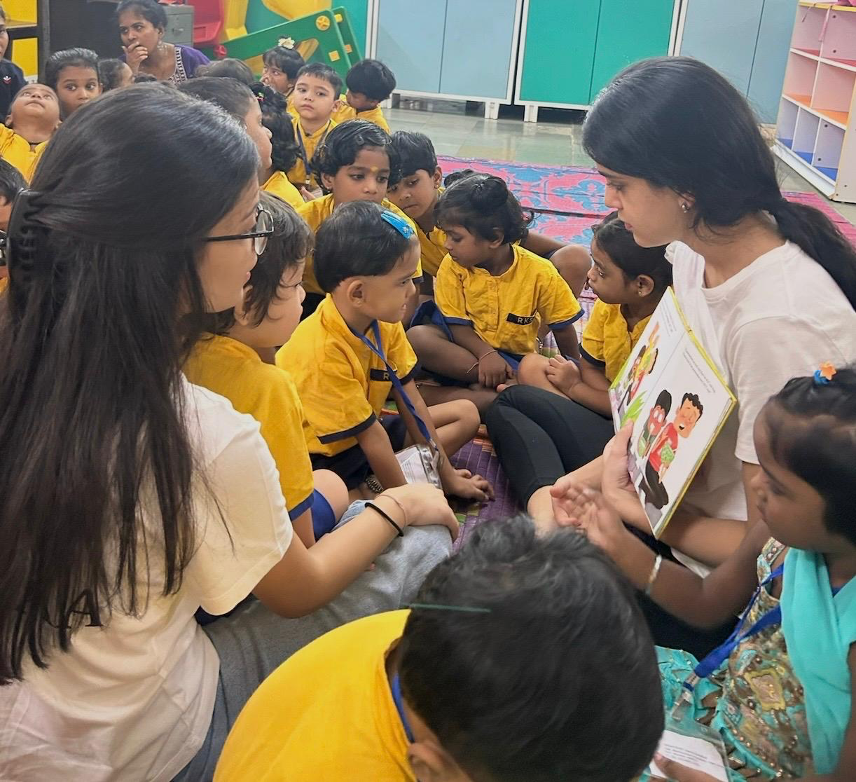 Storytelling session with young children